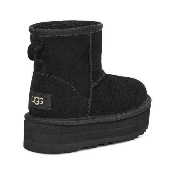 Uggs Kids Girls Classic Mini Platform Boot Black Size 1 - Picture 5 of 10